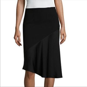 Worthington NWT Black Midi Asymmetrical Career Flare Skirt